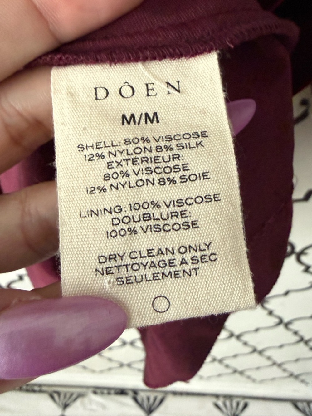 DÔEN Lisbeth Vino Rossi Medium (fits a small) - Picture 3 of 4